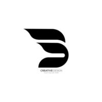 Letter B modern shape black monogram flat logo vector