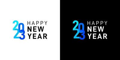 Happy New Year 2023 Greeting banner logo design illustration, Creative and Colorful 2023 new year vector. Brochure design template, card, banner, poster. vector