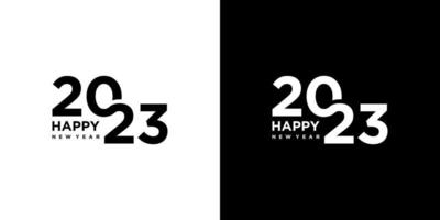 Logo Happy New Year 2023 text design. Cover of business diary for 2023 with wishes. Brochure design template, card, banner, poster, card, banner. vector