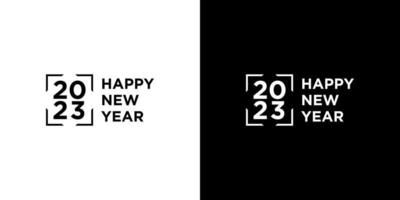 Logo Happy New Year 2023 text design. Cover of business diary for 2023 with wishes. Brochure design template, card, banner, poster, card, banner. vector