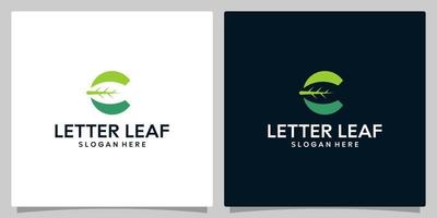 Leaf logo design template with initial letter C graphic design vector illustration. Symbol, icon, creative.