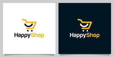 compras carro logo diseño modelo con sonrisa símbolo gráfico diseño ilustración. icono, moderno, creativo. vector