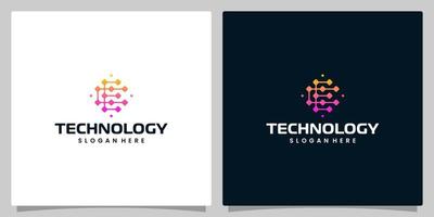 Abstract Digital technology logo design template with initial letter E and C graphic design illustration. Symbol for tech, internet, system, Artificial Intelligence and computer. vector