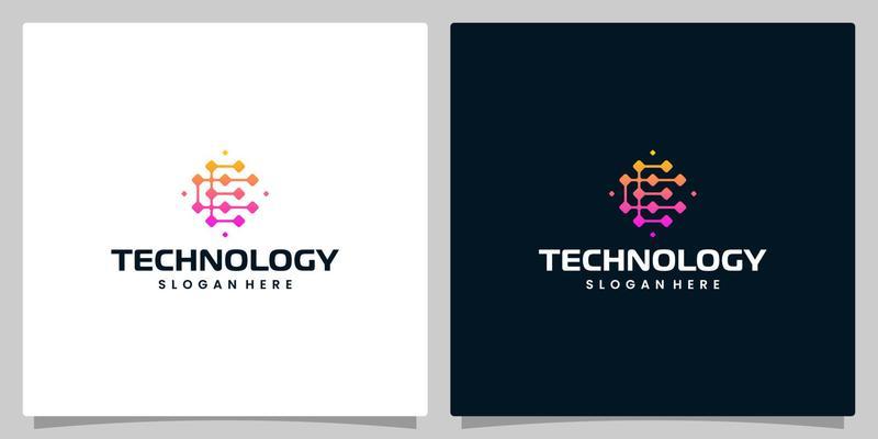 Abstract Digital technology logo design template with initial letter E and C graphic design illustration. Symbol for tech, internet, system, Artificial Intelligence and computer.