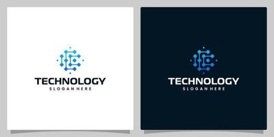 Abstract Digital technology logo design template with initial letter C graphic design illustration. Symbol for tech, internet, system, Artificial Intelligence and computer. vector