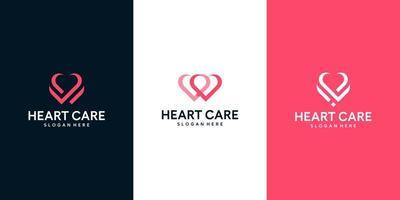 conjunto de corazón forma resumen logo diseño modelo gráfico diseño ilustración. icono, símbolo, creativo. vector