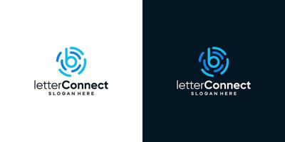 Connected circle shape logo design template with initial letter b graphic design illustration. icon, symbol, creative. vector