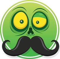 Zombie face emoji mustache design illustration vector