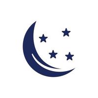 Luna y estrella espacio moderno logo vector