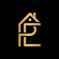 Letter pe monogram home real estate creative logo vector