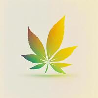 illustration of a colorful hemp leaf logo photo