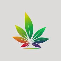 generative ai illustration of a colorful hemp leaf logo photo