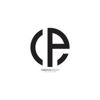 Letter c p o circle shape line art minimal rounded monogram logo vector