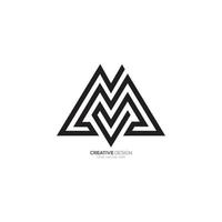 Letter M line art minimal unique shape elegant logo vector