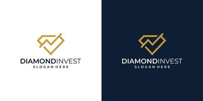 Diamond logo design template with lines and investment design analytic vector illustration. icon, symbol, creative.