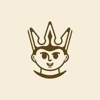 Kids boy prince king illustration creative logo vector