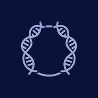 Helix dna science circle line simple logo design vector
