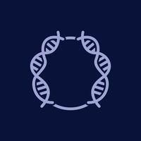 Helix dna science circle line simple logo design vector