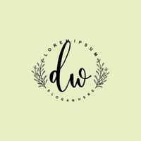 DW Initial beauty floral logo template vector