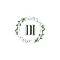 DI Initial beauty floral logo template vector