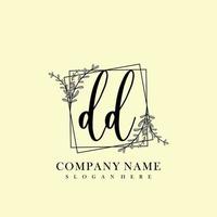 DD Initial beauty floral logo template vector