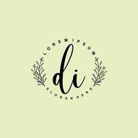 DI Initial beauty floral logo template vector