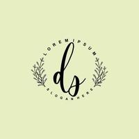 DS Initial beauty floral logo template vector