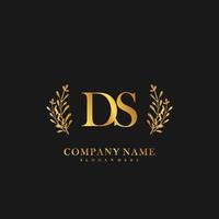 DS Initial beauty floral logo template vector