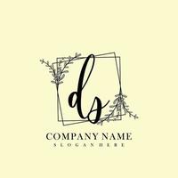 DS Initial beauty floral logo template vector