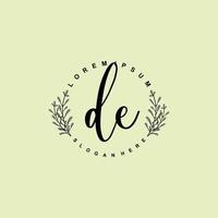 DE Initial beauty floral logo template vector