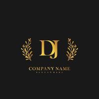 DJ Initial beauty floral logo template vector