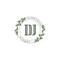 DJ Initial beauty floral logo template vector