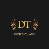 DT Initial beauty floral logo template vector