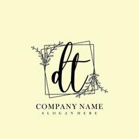 DT Initial beauty floral logo template vector