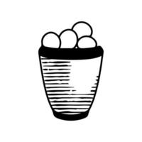 Hand drawn Rubbish Bin vector