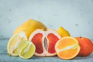 Variety of citrus fruit photo