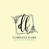 DF Initial beauty floral logo template vector