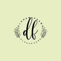 DF Initial beauty floral logo template vector