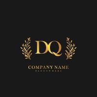 DQ Initial beauty floral logo template vector