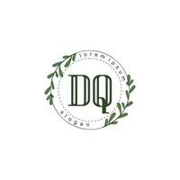 DQ Initial beauty floral logo template vector