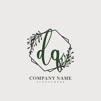 DQ Initial beauty floral logo template vector