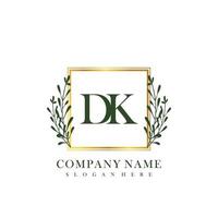 DK Initial beauty floral logo template vector