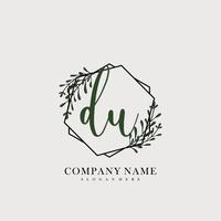 DU Initial beauty floral logo template vector