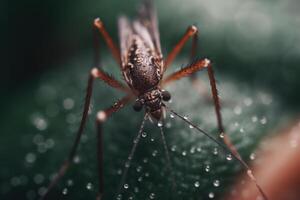 mosquito insect closeup macro generative ai photo