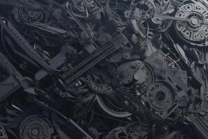 mechanical gray dark abstract background photo