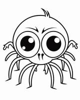 Creepy Spider Coloring Page vector