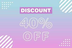 40 percent Sale and discount labels. price off tag icon flat design. vector