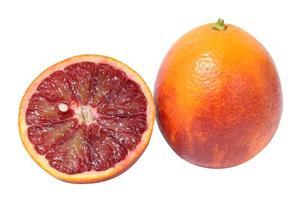 Ripe red oranges on a white isolated background photo