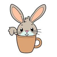 Bunny in a cup vector