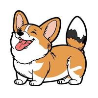 adorable sonriente corgi perro vector